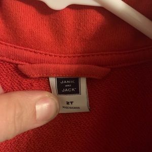 Janie&Jack red and blue zipper sweater 2T